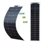 XINPUGUANG 50W 120W 12V Panneau solaire flexible 18V Module photovoltaïque monocristallin pour chargeur électrique de caravane, de maison, de toit de voiture ou de camping-car  (Panneau solaire 50 Watt OU 120 Watt)