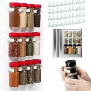 Porte-pots à épices mural, rangement de cuisine T1, bouteille d&rsquo;assaisonnement, crochets de porte d&rsquo;armoire, clips à ingrédients, 2 pièces, 4 pièces, 8 pièces