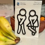 Décoration de panneaux de porte de WC, panneaux de toilette modernes pour hommes et femmes, panneaux de toilette, décoration de Contour, pièces suspendues, toilettes d&rsquo;invités, salle de bain