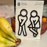 Décoration de panneaux de porte de WC – vue 1