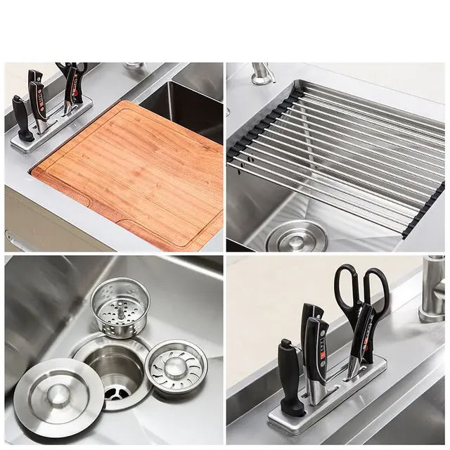 Évier encastrable inox brossé bac unique égouttoir… – vue 4