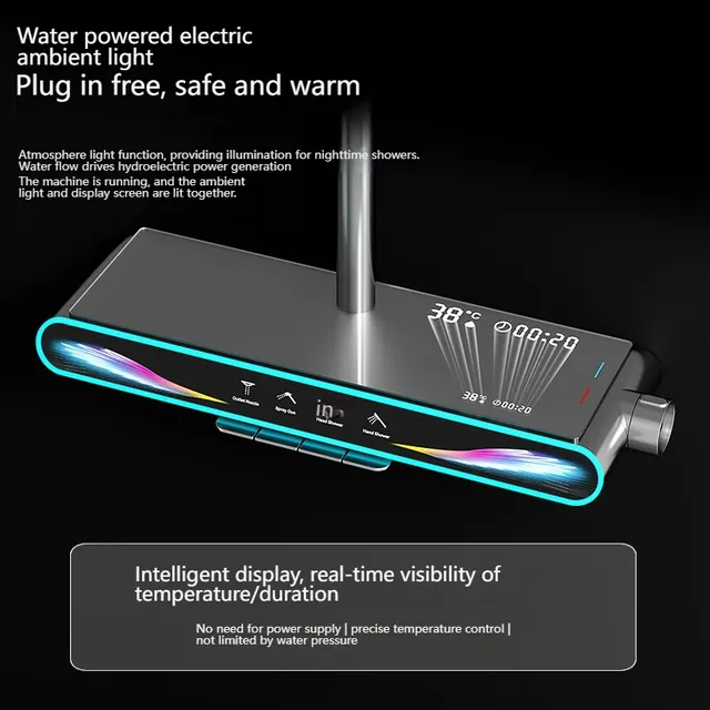 Ensemble de douche à affichage numérique intelligent – vue 4