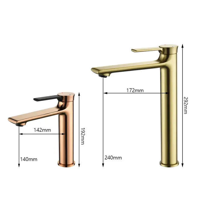 Robinet de salle de bains de luxe en or brossé – vue 4