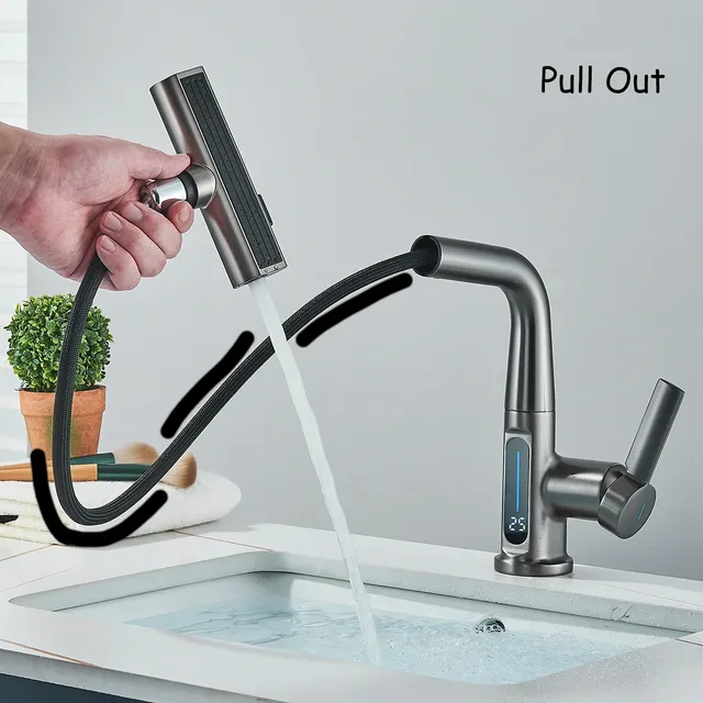 Robinet de lavabo à affichage numérique de la température – vue 5
