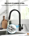 Robinet d'évier de cuisine 304 extractible noir – vue 1
