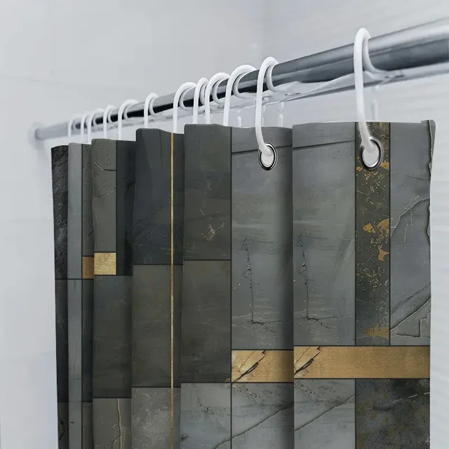 Rideau de douche effet marbre de luxe – vue 5