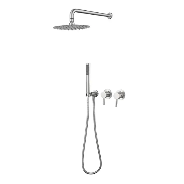 Ensemble douche encastré mural acierinoxydable finition… – vue 2