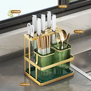 Organisateur cuisine portecouteaux égouttoir couverts ustensiles deux…