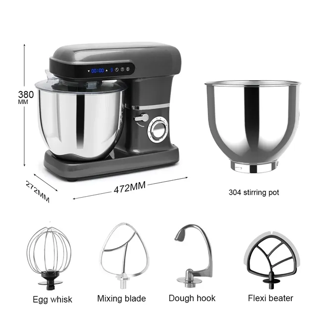 Robot pâtissier socle inox 10L moteur 2200W puissant… – vue 5