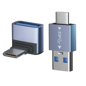 Kang-Adaptateur usb-c mâle vers usb-a mâle/usb-c mâle vers femelle, convertisseur coudé 3D pour la charge et la transmission de données