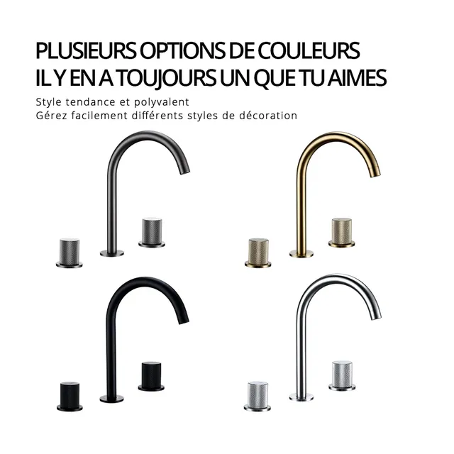Robinet de lavabo en or brossé – vue 7