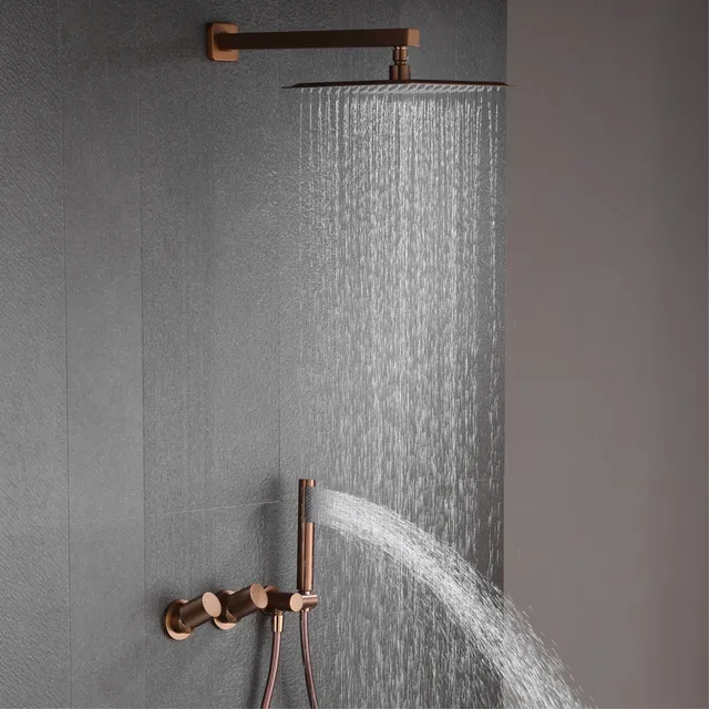 Salle de bain de luxe en laiton pistolet gris système de… – vue 3