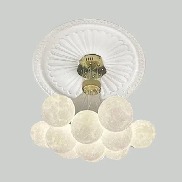 Panneau de lampe en PU rond en forme de plafond – vue 2