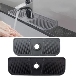 Tapis de robinet en Silicone pratique, accessoires de robinet, noir/gris, collecteur d&rsquo;eau, anti-éclaboussures, évier, cuisine salle de bains