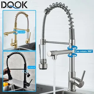 DQOK-Évier de cuisine à nervures à ressort brossé noir