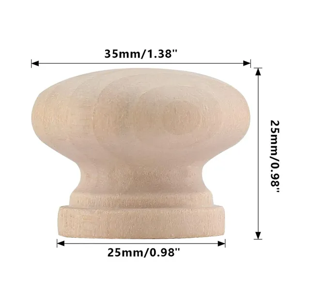Boutons d'armoire ronds en bois 1-3/8 "(35mm) boutons de… – vue 2