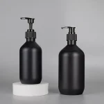 Distributeur de savon liquide noir mat 300/500ML, rechargeable, shampoing, après-shampooing, Lotion pour le corps, conteneur pour fournitures de salle de bains, hôtel