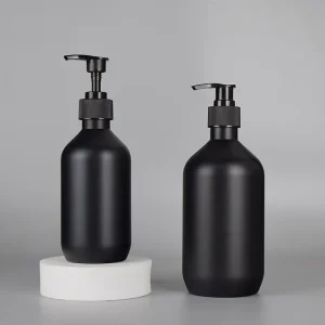 Distributeur de savon liquide noir mat 300/500ML, rechargeable, shampoing, après-shampooing, Lotion pour le corps, conteneur pour fournitures de salle de bains, hôtel