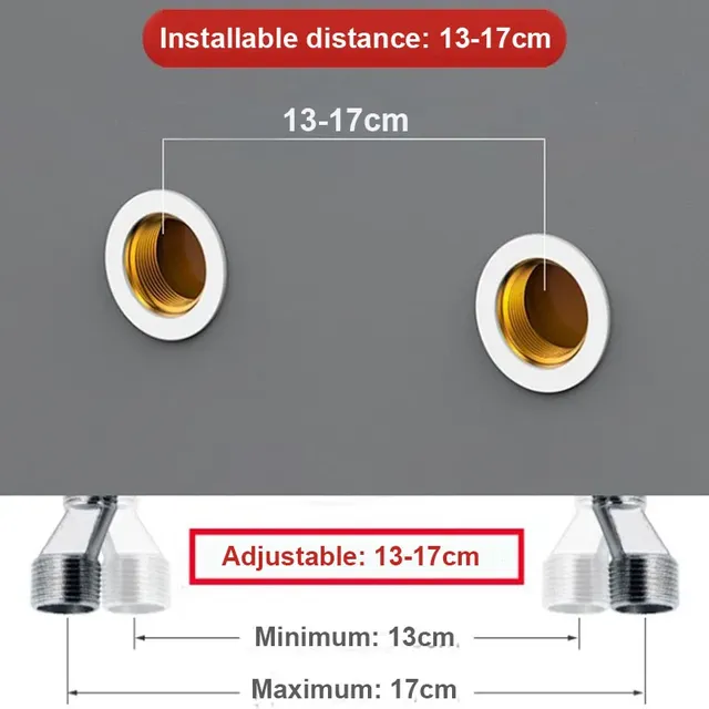 Robinet de lavabo mural en alliage de Zinc – vue 6
