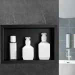 Niche de douche encastrée en acier inoxydable de Style moderne noir pour un rangement de salle de bain élégant polyvalent