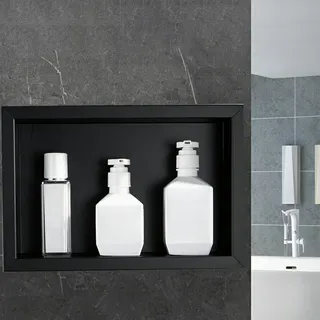 Niche encastrée inoxydable acier noir mat minimaliste moderne murale…