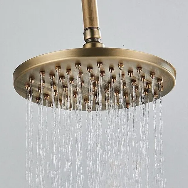 Pommeau douche pluie rond laiton massif brossé antique… – vue 6
