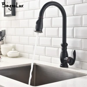 Robinet de cuisine à pulvérisation extractible de 18 pouces, avec tête de pulvérisation à double fonction et tuyau rétractable de 20 pouces, comprend un mitigeur extractible à vie Robinet de cuisine à pulvérisation extractible de 18 pouces, avec tête de pulvérisation à double fonction et tuyau rétractable de 20 pouces, comprend un mitigeur extractible à vie
