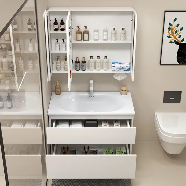 Évier blanc armoire De salle De bain lumière Led… – vue 2