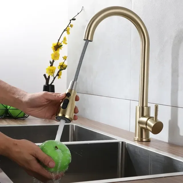 Robinet mitigeur de cuisine en acier inoxydable – vue 2