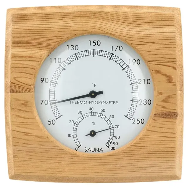 Thermomètre hygromètre sauna analogique bois cèdre… – vue 3