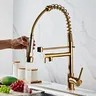 Robinet de cuisine en acier inoxydable doré – vue 1