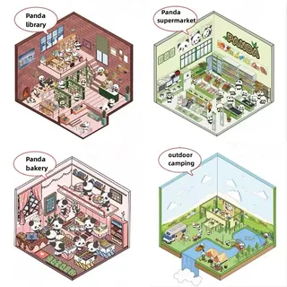 Coffret art numérique isométrique kawaii décors hexagonaux…