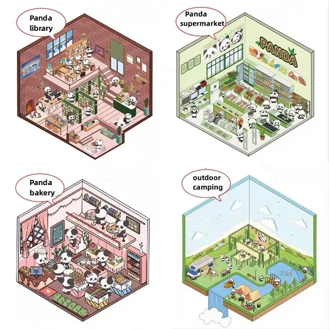 Coffret art numérique isométrique kawaii décors…
