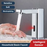 Robinet à capteur en plastique et acier, dispositif de lavage des mains à capteur Intelligent à froid unique infrarouge entièrement automatique, robinet de lavabo domestique
