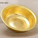 Bassin en laiton épais fabriqué à la main, baignoire à linge de grande taille pour la maison, la salle de bain, la cuisine, le bassin de bain pour adultes et bébés, panier de lavage de voyage