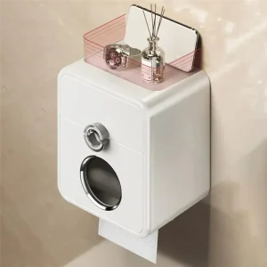 AFOURT-porte-papier hygiénique pour salle de bain porte-papier hygiénique avec tiroir mural porte-rouleau de papier Double couche boîte à mouchoirs
