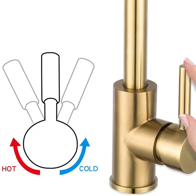 Robinet de cuisine de luxe en or Rose – vue 5