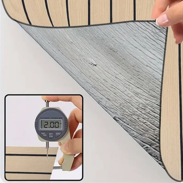 Papier peint auto-adhésif 3D en Grille de Grain de bois – vue 2