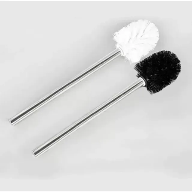 Brosse toilette inox manche longue lot deux têtes nylon… – vue 2