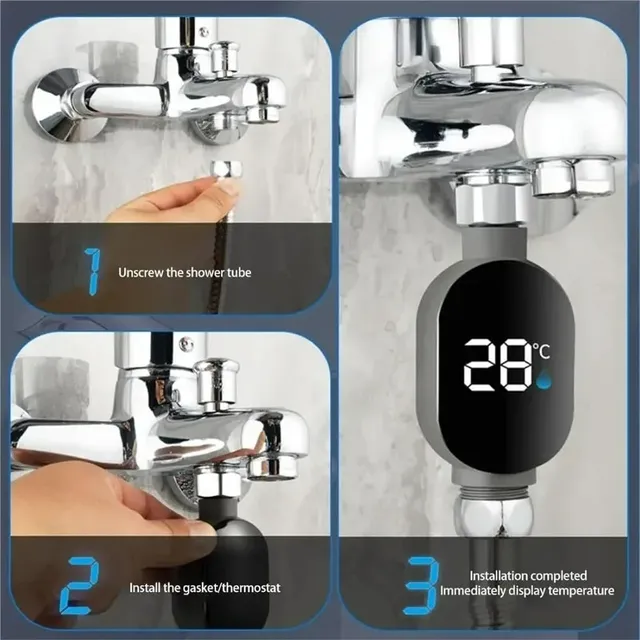 Thermomètre de douche d'eau domestique avec robinet… – vue 5
