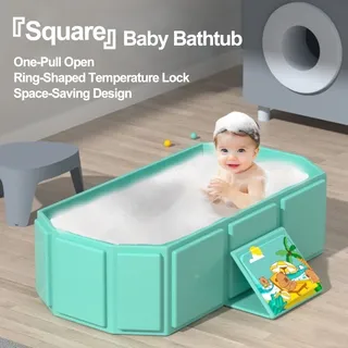 Baignoire pliable portable bébé PVC menthe rectangulaire bords…