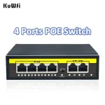 KuWFi-Commutateur Ethernet intelligent avec 4 ports, commutateur IP WiFi, injecteur RJ45, caméra IP CCTV, 100Mbps, 48V POE