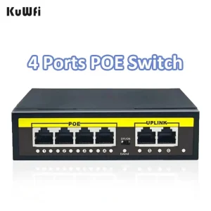 KuWFi-Commutateur Ethernet intelligent avec 4 ports, commutateur IP WiFi, injecteur RJ45, caméra IP CCTV, 100Mbps, 48V POE KuWFi-Commutateur Ethernet intelligent avec 4 ports, commutateur IP WiFi, injecteur RJ45, caméra IP CCTV, 100Mbps, 48V POE