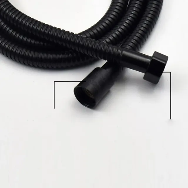 Tuyau de douche flexible en acier inoxydable noir – vue 2