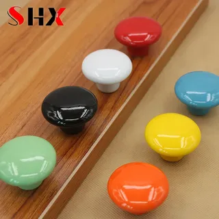 Bouton armoire céramique émaillée brillante couleur vive ronde forme…