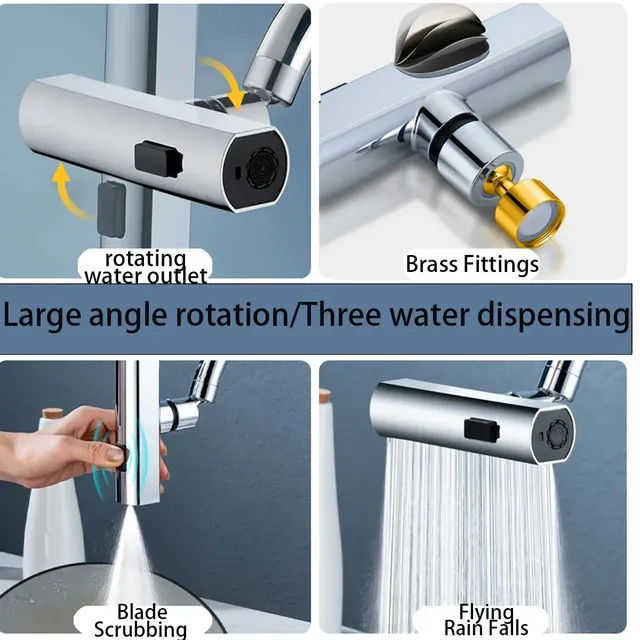 Robinet de cuisine cascade flux pulvérisateur tête… – vue 5