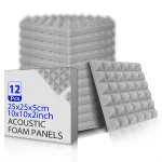 Panneaux muraux insonorisants acoustiques, ensemble de 12 pièces pyramide, mousse acoustique d&rsquo;insonorisation de Style 6 tours pour murs de maison, idéal pour non