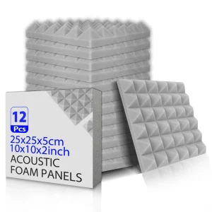 Panneaux muraux insonorisants acoustiques, ensemble de 12 pièces pyramide, mousse acoustique d&rsquo;insonorisation de Style 6 tours pour murs de maison, idéal pour non