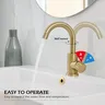 Robinet de lavabo doré en acier inoxydable – vue 5