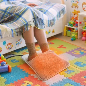 Chauffe-pieds électrique chauffe-pieds en peluche douce pour l&rsquo;hiver USB chauffe-pieds tapis maison chambre coussin chauffant thermique des pieds
